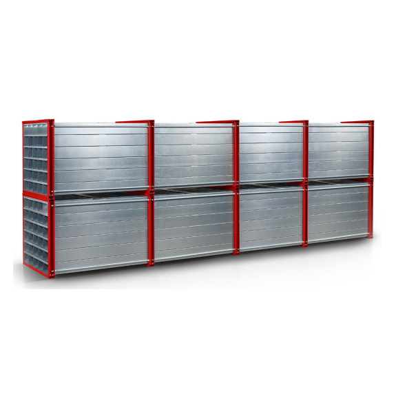Étagère en nid d'abeille RWR-25/6 6000x1000x1000mm avec 25 compartiments Ral 3000 Red-Leer más