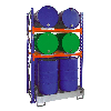 Bauer Anbauregal 3001 für Fässer mit 2 Ebenen, Auffangwanne mit Gitterrost, 4x 200l