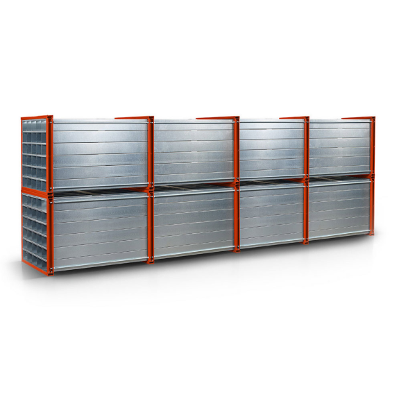 Étagère en nid d'abeille RWR-48/6 6000x1000x1000mm avec 48 sujets Ral 2004 Reinorange-Leer más