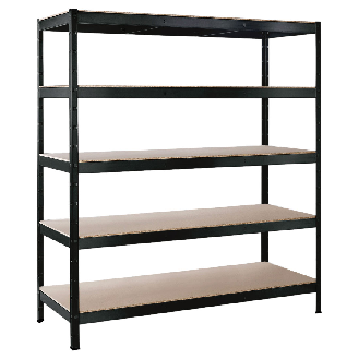 Schulte Schwerlast- Steckregal Blackline 1800x1600x600mm mit 5 Böden aus Holz 250kg Fachlast-Beschreibung lesen