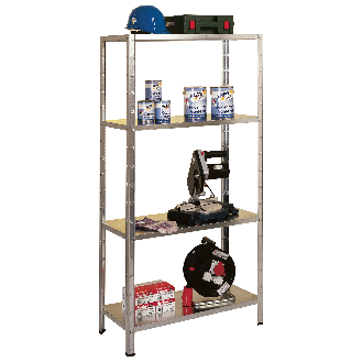 Schulte Fachbodenregal 1000x1800x400mm verzinkt mit 4 Böden aus Metall 65kg Fachlast-Beschreibung lesen