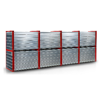 RR Industrietechnik Wabenregal RWR-16/6 6000x1000x1000mm mit 16 Fächern RAL 3000 Feuerrot-Beschreibung lesen
