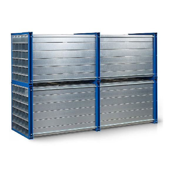 RR Industrietechnik Wabenregal RWR-16/3 3000x1000x1000mm mit 16 Fächern RAL 5010 Enzianblau-Beschreibung lesen