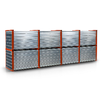RR Industrietechnik Wabenregal RWR-24/6 6000x1000x1000mm mit 24 Fächern RAL 2004 Reinorange-Beschreibung lesen