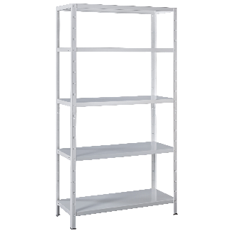 Schulte Fachbodenregal 1000x1900x400mm sonderweiß mit 5 Böden aus Metall 65kg Fachlast-Beschreibung lesen
