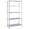 Schulte Fachbodenregal 1000x1900x400mm sonderweiß mit 5 Böden aus Metall 65kg Fachlast