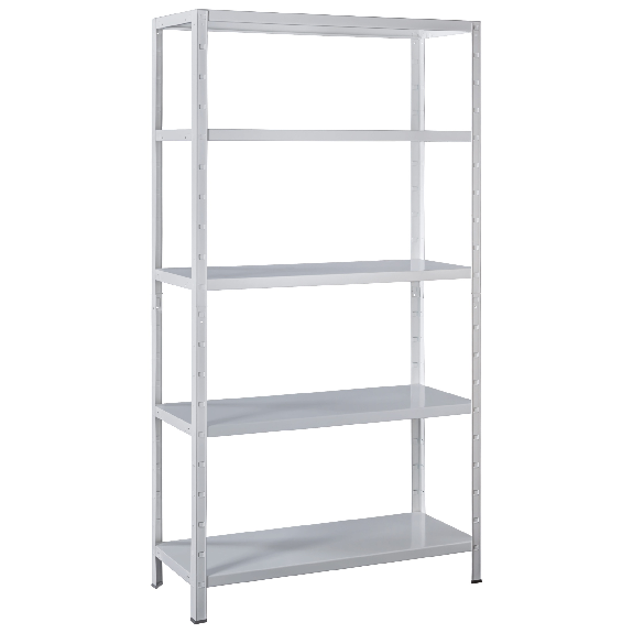 Schulte Fachbodenregal 1000x1900x400mm sonderweiß mit 5 Böden aus Metall 65kg Fachlast-Beschreibung lesen