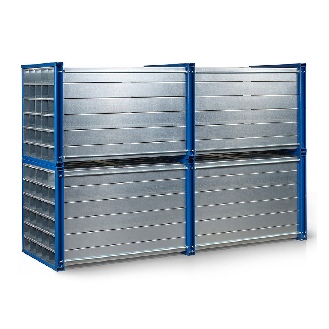 RR Industrietechnik Wabenregal RWR-64/3 3000x1000x1000mm mit 64 Fächern RAL 5010 Enzianblau-Beschreibung lesen