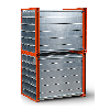 RR Industrietechnik Wabenregal RWR-20/1 1000x1000x1000mm mit 20 Fächern RAL 2004 Reinorange
