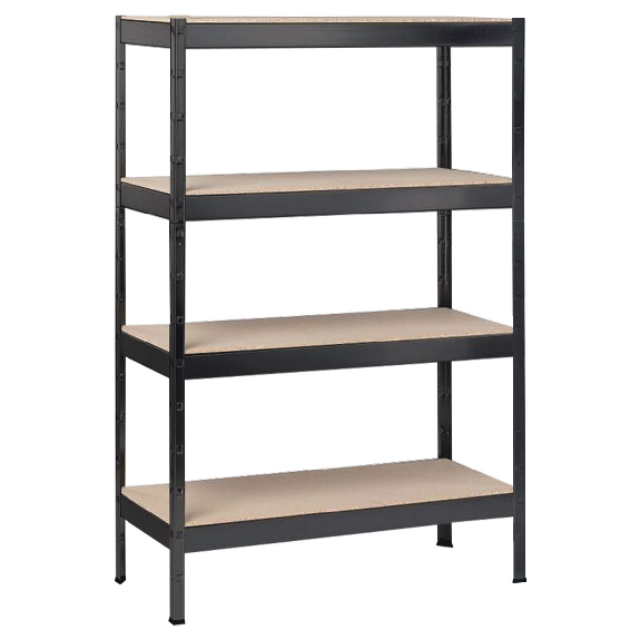 Schulte Schwerlast- Steckregal Blackline 1800x1000x350mm mit 4 Böden aus Holz 90kg Fachlast-Beschreibung lesen