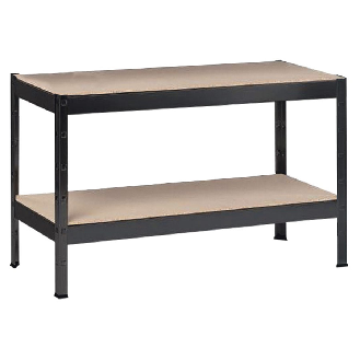 Schulte Schwerlast- Steckregal Blackline 430x1200x400mm mit 4 Böden aus Holz 150kg Fachlast-Beschreibung lesen