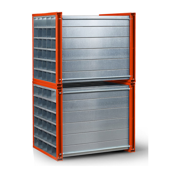 Étagère en nid d'abeille RWR-64/1 1000x1000x1000 mm avec 64 sujets Ral 2004 Reinorange-Leer más