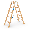 Zarges Holz Stehleiter Crestastep B, beidseitig begehbar 2x5 Stufen