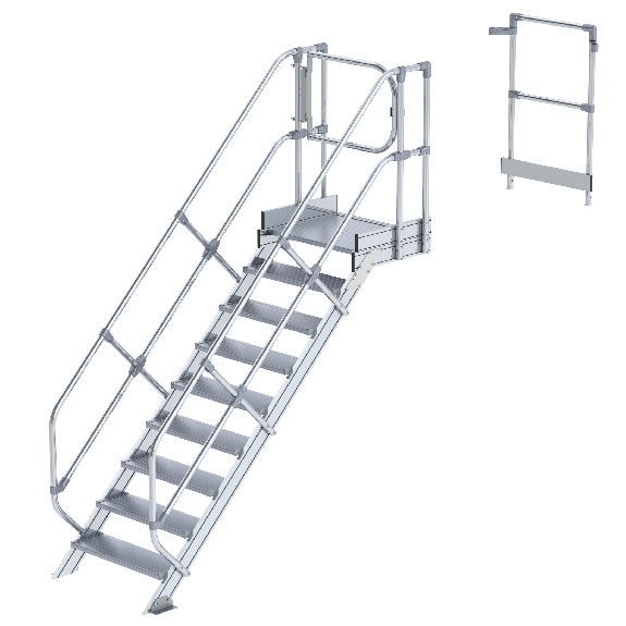 Treppen-Modul 2290mm Plattformoberkante Aluminium geriffelt 11 Stufen Treppen-Modul 2290mm Plattformoberkante Aluminium geriffelt 11 Stufen-Beschreibung lesen