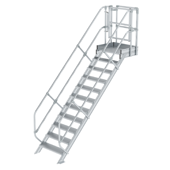 Treppen-Modul 2290mm Plattformoberkante Aluminium geriffelt 11 Stufen-Beschreibung lesen