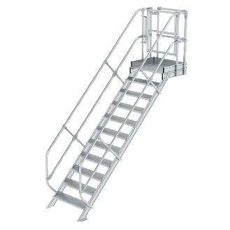 Treppen-Modul 2290mm Plattformoberkante Aluminium geriffelt 11 Stufen-Beschreibung lesen