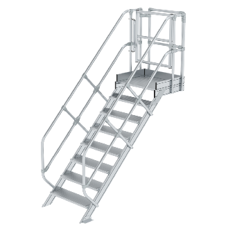 Treppen-Modul 1670mm Plattformoberkante Aluminium geriffelt 8 Stufen-Beschreibung lesen
