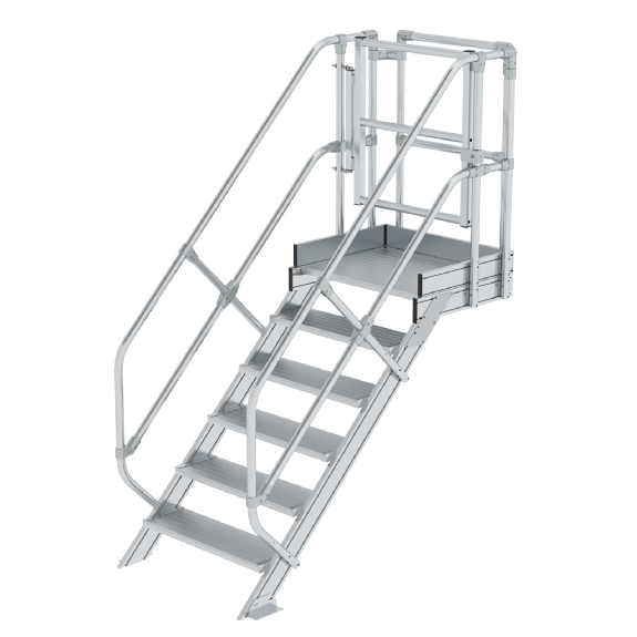 Treppen-Modul 1250mm Plattformoberkante Aluminium geriffelt 6 Stufen Treppen-Modul 1250mm Plattformoberkante Aluminium geriffelt 6 Stufen-Beschreibung lesen