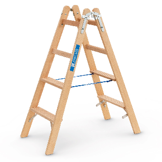 Zarges Holz Stehleiter Crestastep B, beidseitig begehbar 2x4 Stufen-Beschreibung lesen