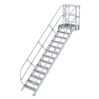 Treppen-Modul 2700mm Plattformoberkante Aluminium geriffelt 13 Stufen-Beschreibung lesen