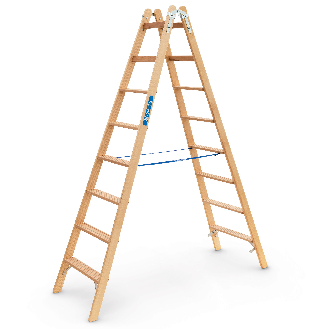 Zarges Holz Stehleiter Crestastep B, beidseitig begehbar 2x8 Stufen-Beschreibung lesen