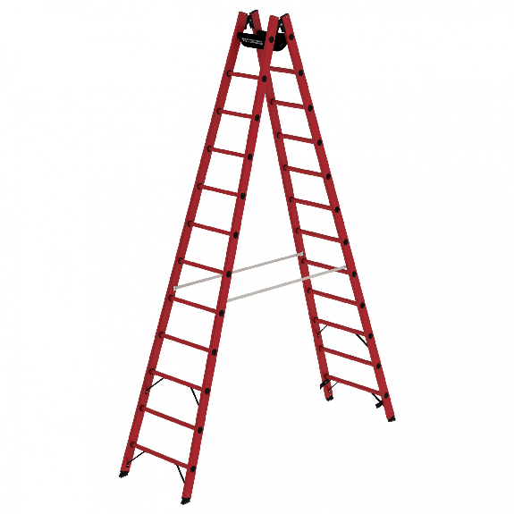 Vollkunststoff Stehleiter beidseitig begehbar 2x12 Sprossen Vollkunststoff Stehleiter beidseitig begehbar 2x12 Sprossen-Beschreibung lesen