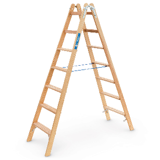 Zarges Holz Stehleiter Crestastep B, beidseitig begehbar 2x7 Stufen-Beschreibung lesen
