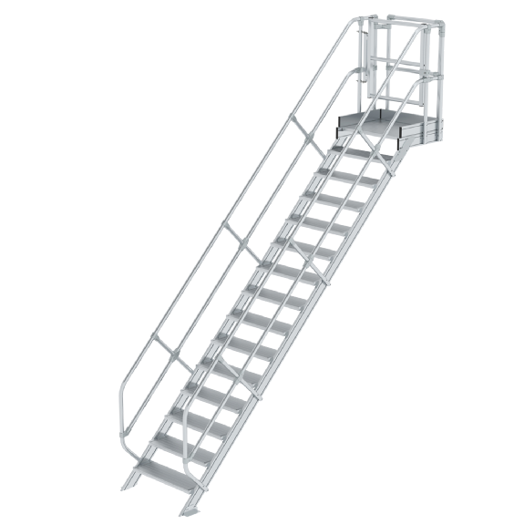 Treppen-Modul 3120mm Plattformoberkante Aluminium geriffelt 15 Stufen-Beschreibung lesen