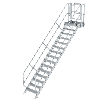 Treppen-Modul 3120mm Plattformoberkante Aluminium geriffelt 15 Stufen