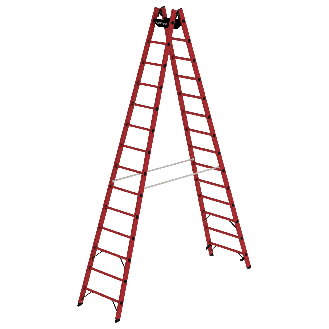 Vollkunststoff Stehleiter beidseitig begehbar 2x14 Sprossen-Beschreibung lesen