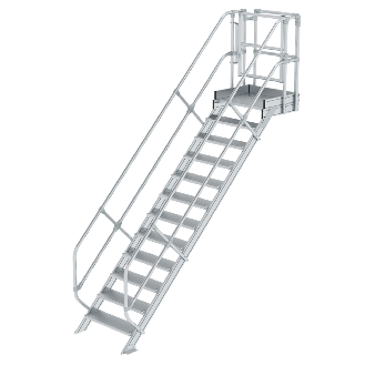 Treppen-Modul 2500mm Plattformoberkante Aluminium geriffelt 12 Stufen-Beschreibung lesen