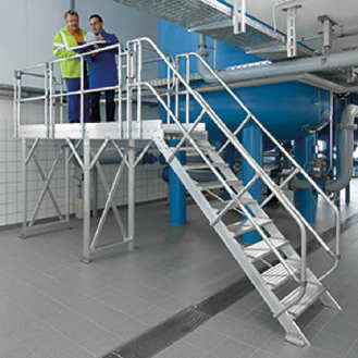 Treppen-Modul 2080mm Plattformoberkante Aluminium geriffelt 10 Stufen-Beschreibung lesen