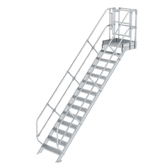Módulo de escalera 2910 mm superior aluminio ondulado 14 escalones-Leer más