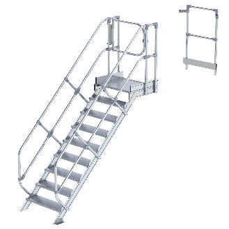 Treppen-Modul 2910mm Plattformoberkante Aluminium geriffelt 14 Stufen-Beschreibung lesen