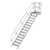 Treppen-Modul 2910mm Plattformoberkante Aluminium geriffelt 14 Stufen
