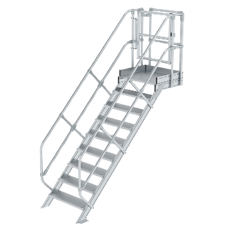 Treppen-Modul 1870mm Plattformoberkante Aluminium geriffelt 9 Stufen-Beschreibung lesen