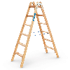 Zarges Holz Stehleiter Crestastep B, beidseitig begehbar 2x6 Stufen