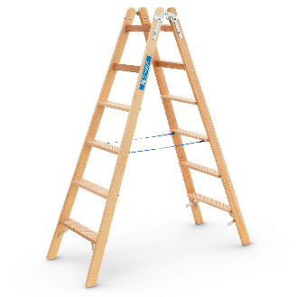Zarges Holz Stehleiter Crestastep B, beidseitig begehbar 2x6 Stufen-Beschreibung lesen