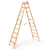 Zarges Holz Stehleiter Crestastep B, beidseitig begehbar 2x10 Stufen