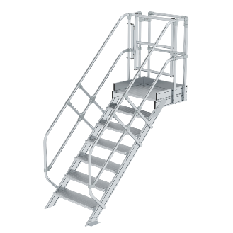 Treppen-Modul 1460mm Plattformoberkante Aluminium geriffelt 7 Stufen-Beschreibung lesen