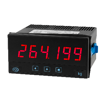 Einbauanzeige PCE-DPD-F1 für Dehnungsmessstreifen mit mV/V |6 Digit LED Anzeige |IP65 |85 265 V AC/DC-Beschreibung lesen