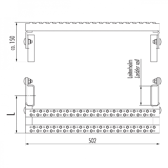 Hailo Austrittsverlängerung für Steigleitern 72x25mm Typ VAO Edelstahl 440-515mm Hailo Austrittsverlängerung für Steigleitern 72x25mm Typ VAO Edelstahl 440-515mm-Beschreibung lesen