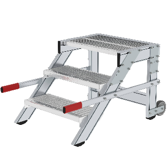 MUNK Arbeitspodest fahrbar Stahl-Gitterrost 600mm Stufenbreite 3 Stufen-Beschreibung lesen