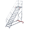 Euroline 513 Wartungsbühne 45° 1000mm Stufenbreite 13 Stufen Alu gerieft