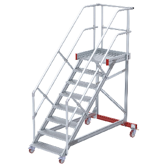 Euroline 513 Wartungsbühne 45° 600mm Stufenbreite 8 Stufen Alu gerieft-Beschreibung lesen