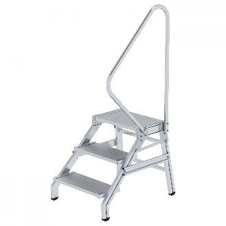 Montagetritt aus Aluminium mit Handlauf und 3 Stufen-Beschreibung lesen