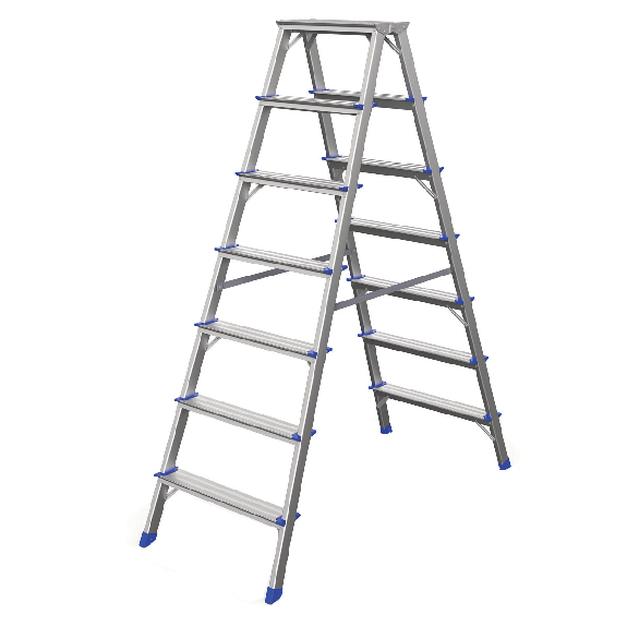 Escabeau Werner accessible des deux côtés 2x7 marches-Leggi tutto