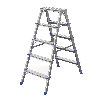 Stufenstehleiter zweiseitig begehbar 2x5 Stufen