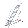 Euroline 513 Wartungsbühne 45° 800mm Stufenbreite 16 Stufen Alu gerieft