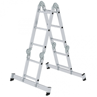 MUNK Vielzweckleiter mit Nivello Traverse 2x2 + 2x3 Sprossen-Beschreibung lesen
